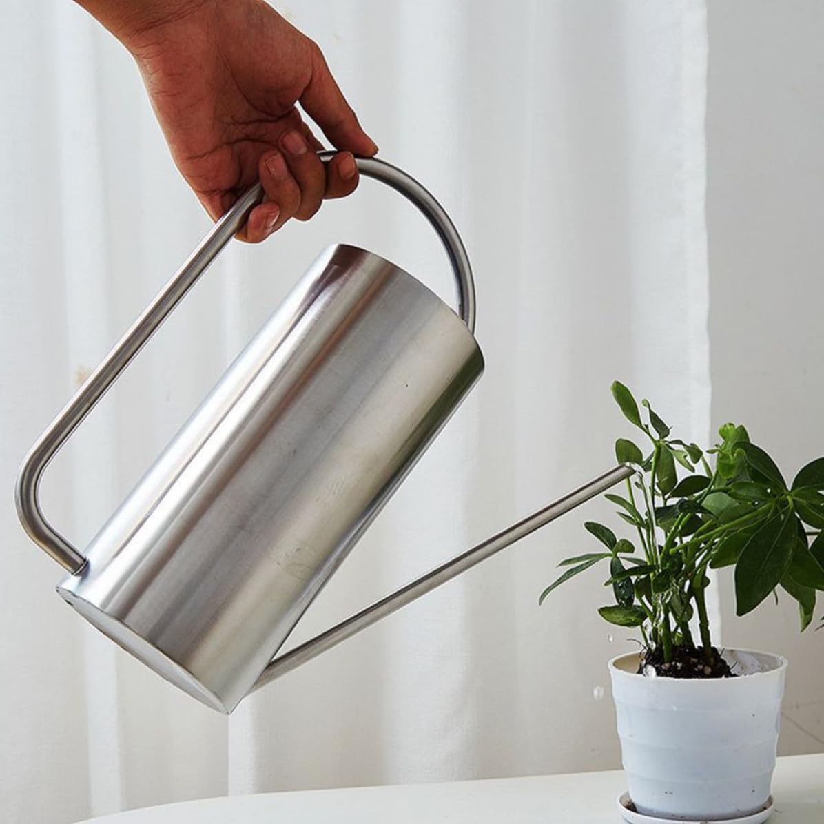 CHILDWEET Annaffiatoio Pratico e Facile da Ricaricare con Beccuccio in Inossidabile da 1,5l per Irrigazione Piante da Interno ed Esterno