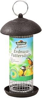 Dehner Natura Premium Wildvogel Futtersäule, für Erdnusskerne und Rosinen, Futterstation für Wildvögel, Futterstelle wetterfest / hängend, ca. 20 x 13 x 13 cm, Metall, schwarz product image