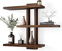 Vista 9 de Estantes flotantes variables de madera, juego de 4, estantes para baño de 28.35" máx., estantes de pared rústicos para sala de estar, dormitorio