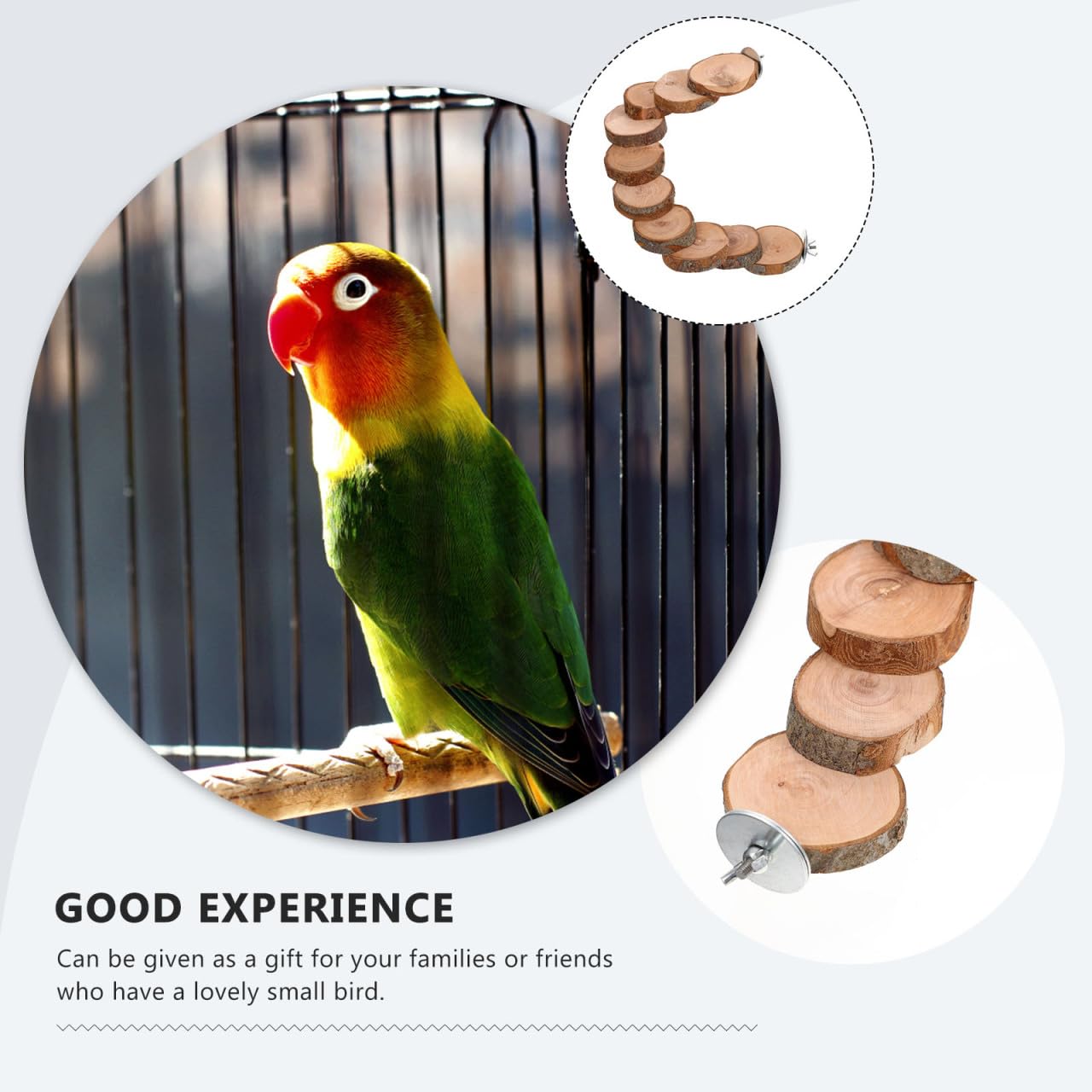 Balacoo Parrot Ladder, Bird Platform Perch, Hamster Platform, Parakeet Cage Toy, Bird Cage Natural Wood Ladder, Standing Perch (10 Steps) - image 6