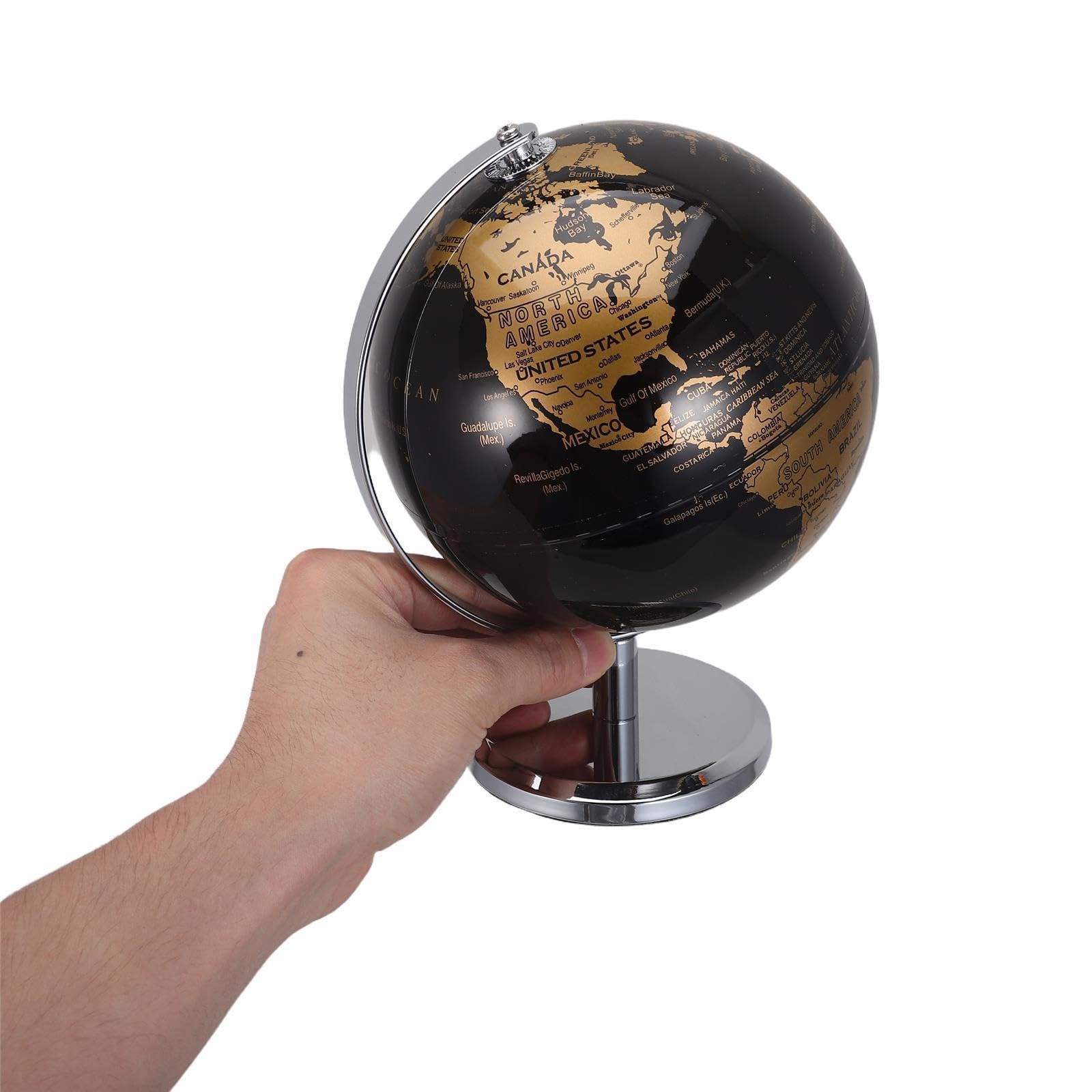 Globo Terráqueo Decorativo Accesorio Educativo y Decorativo Moderno para Escritorio con Diseño Detallado para Oficina y Estudio