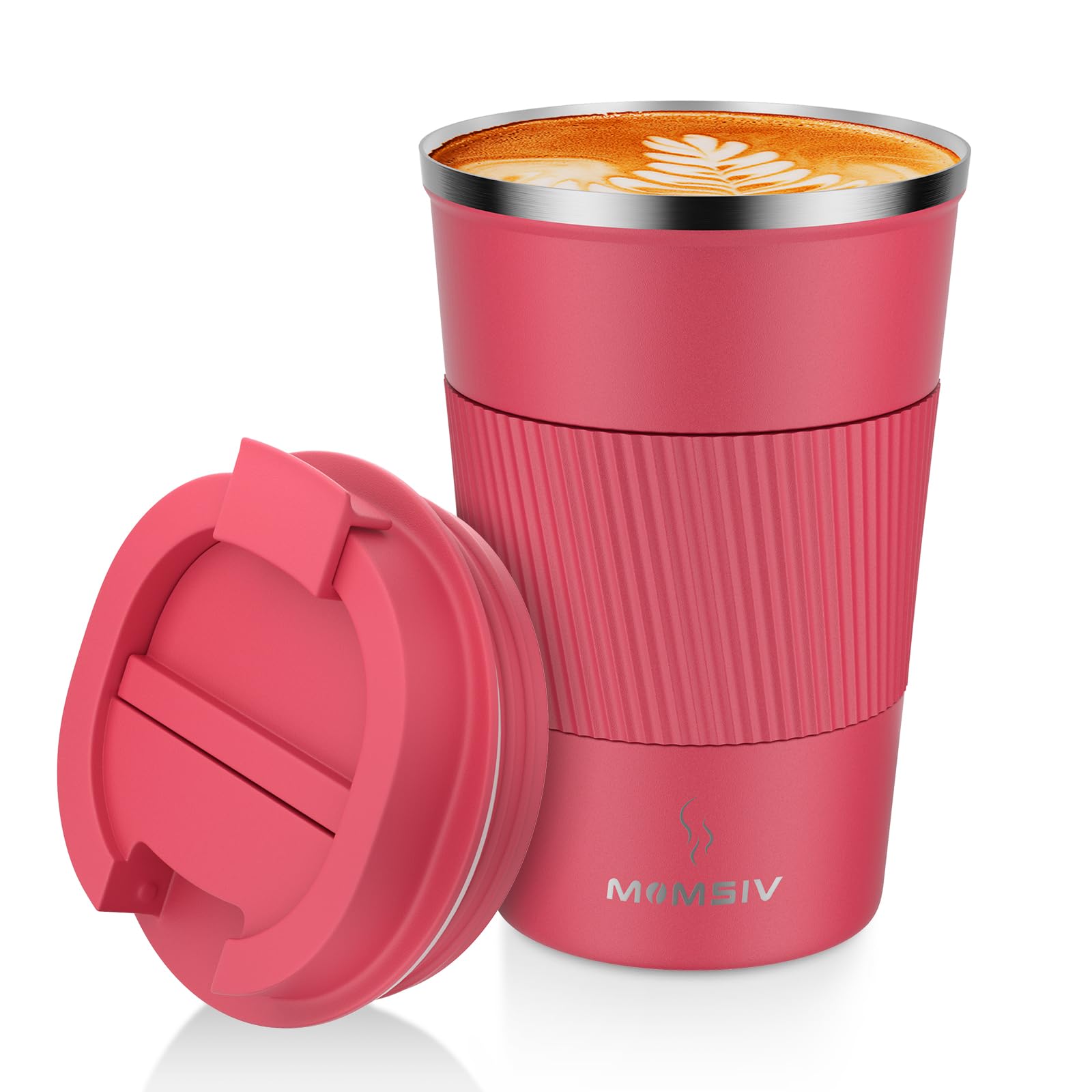 MOMSIV Coffee Cup, Insulated Coffee Cup with Leakproof Lid