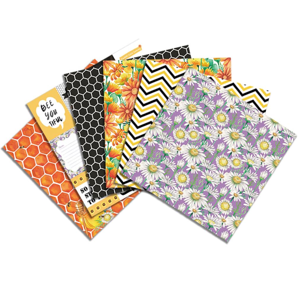 Papel para álbumes de recortes, Paquetes de papel de 6" x 6", 48 hojas de cartulina floral, papel con estampado de una sola cara, papel decorativo for manualidades con temática de cosecha, álbum de fo