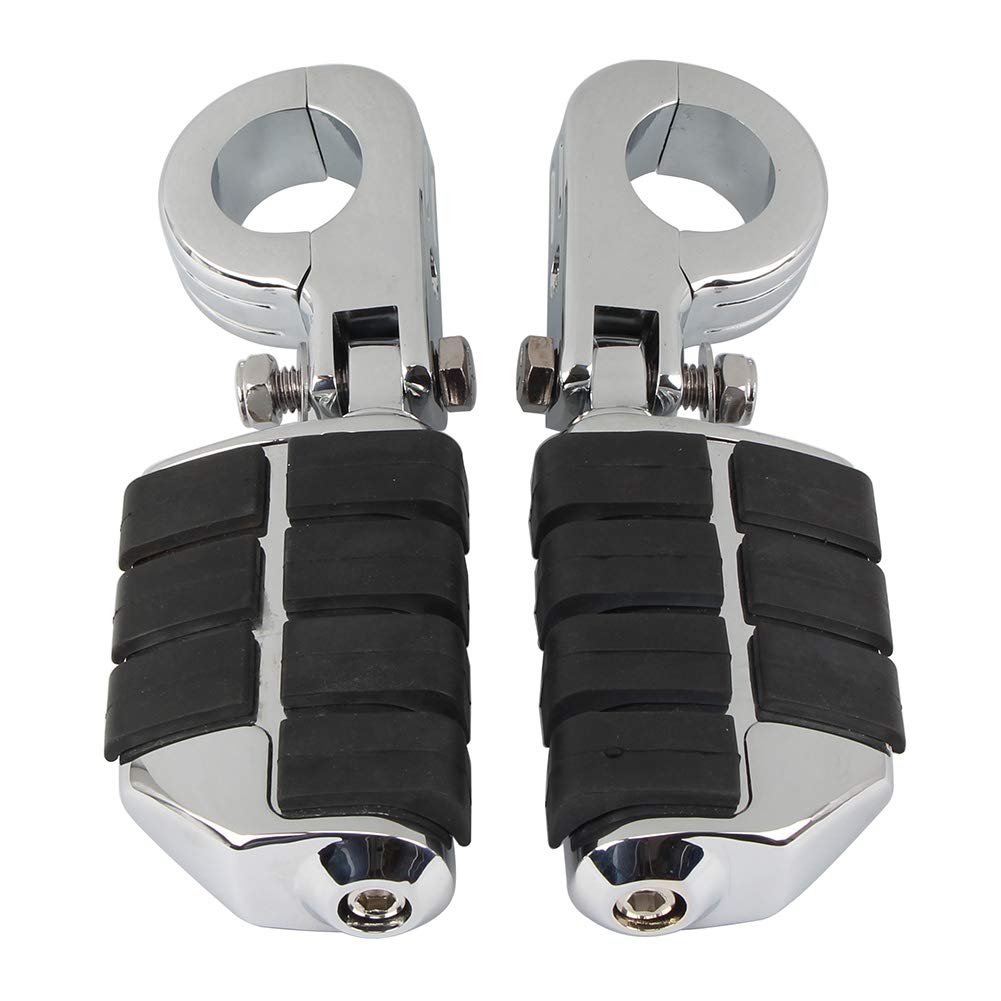 Folding Highway Foot Pegs Mount, 32 mm/38 mm Motorcycle Engine Guard Bar Foot Rests Extension Pad