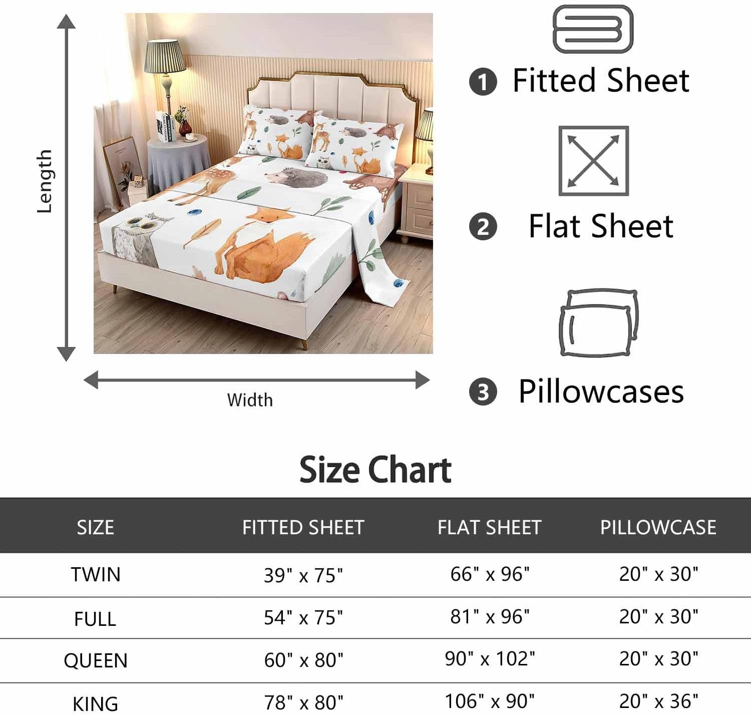 LUVIVIHOME 4PCS Fishing Sheets Set, Twin Bed Sheets, Hunting Lodge Country Rustic Farmhouse Pike Bass Fish Bedding, Fishing Gifts for Men Teen Boys, 1 Fitted Sheet & 1 Flat Sheet with 2 Pillowcases - Image 7