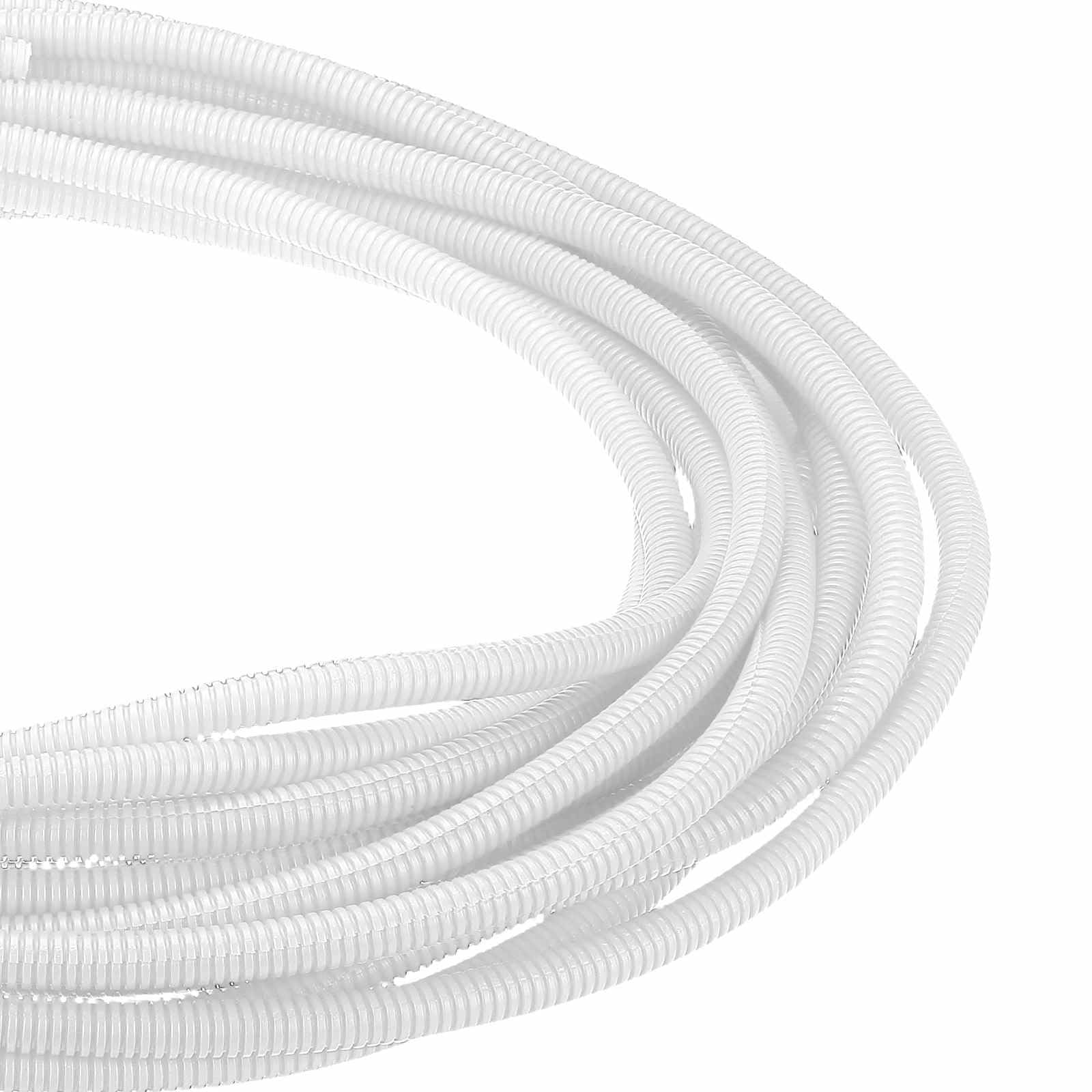 DMiotech 50ft Wire Loom Split Tubing 3/8 Inch, Cord Protectors from Pet Flexible Conduit Cable Management for Office Home Garden, White