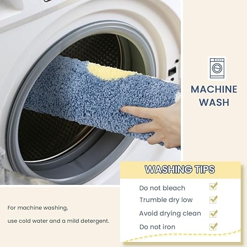 Miniatura 5 de Alfombra de baño de flores súper absorbente y gruesa, antideslizante, lavable a máquina y peluda, para baño, dormitorio y sala de estar (31 x 20