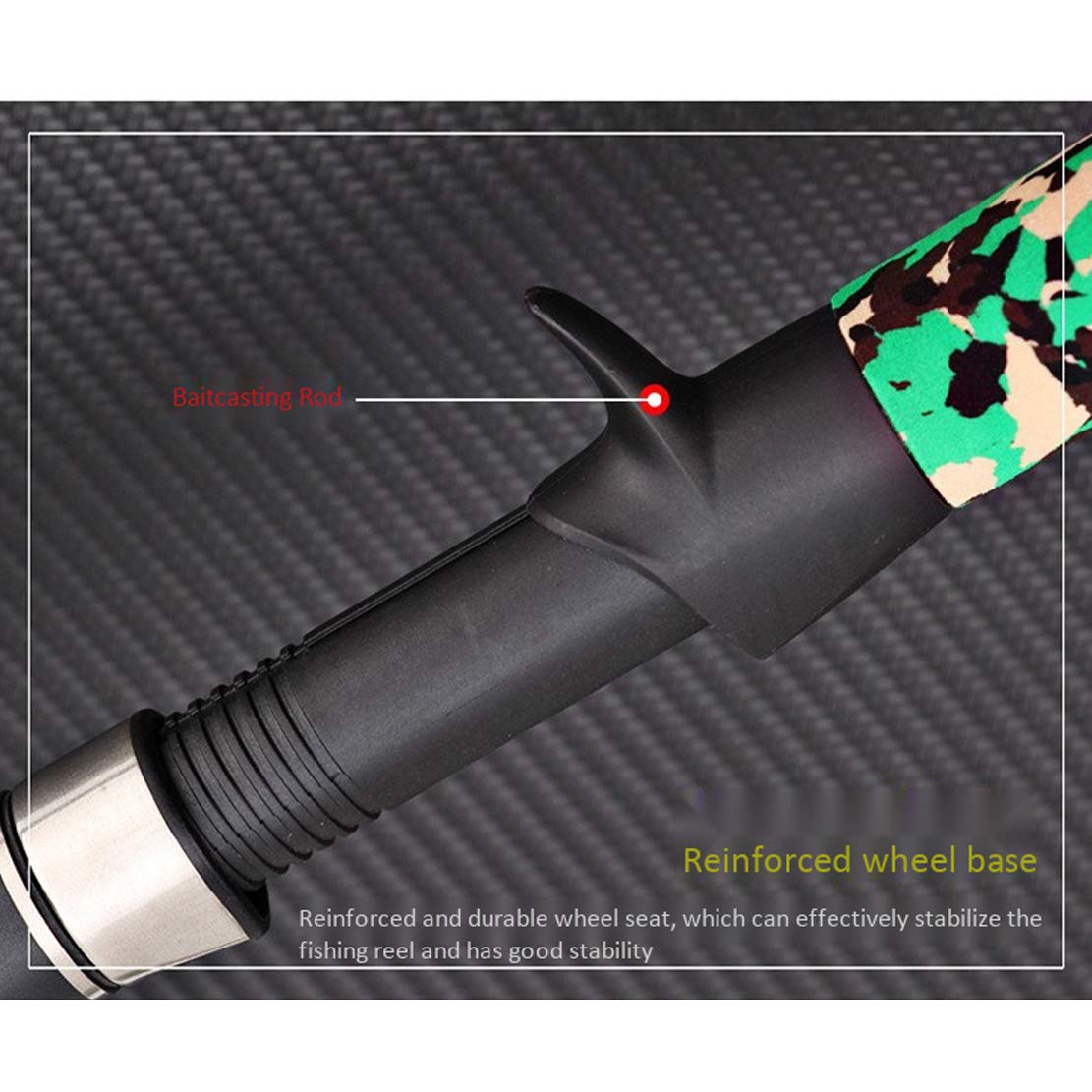 Canna da Pesca Polo Materiale di Carbonio Casting Rod Vernice Mimetica