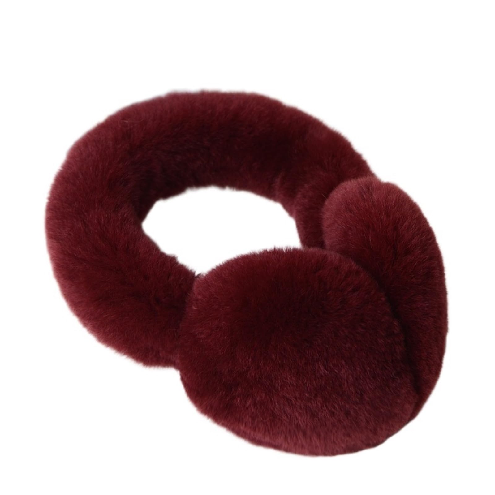 Qwwqydy Burgundy Ear Muffs Earmuffs Warm Plush Ear Muffs Outdoor Cold Protection Winter Accessories(Burgundy)