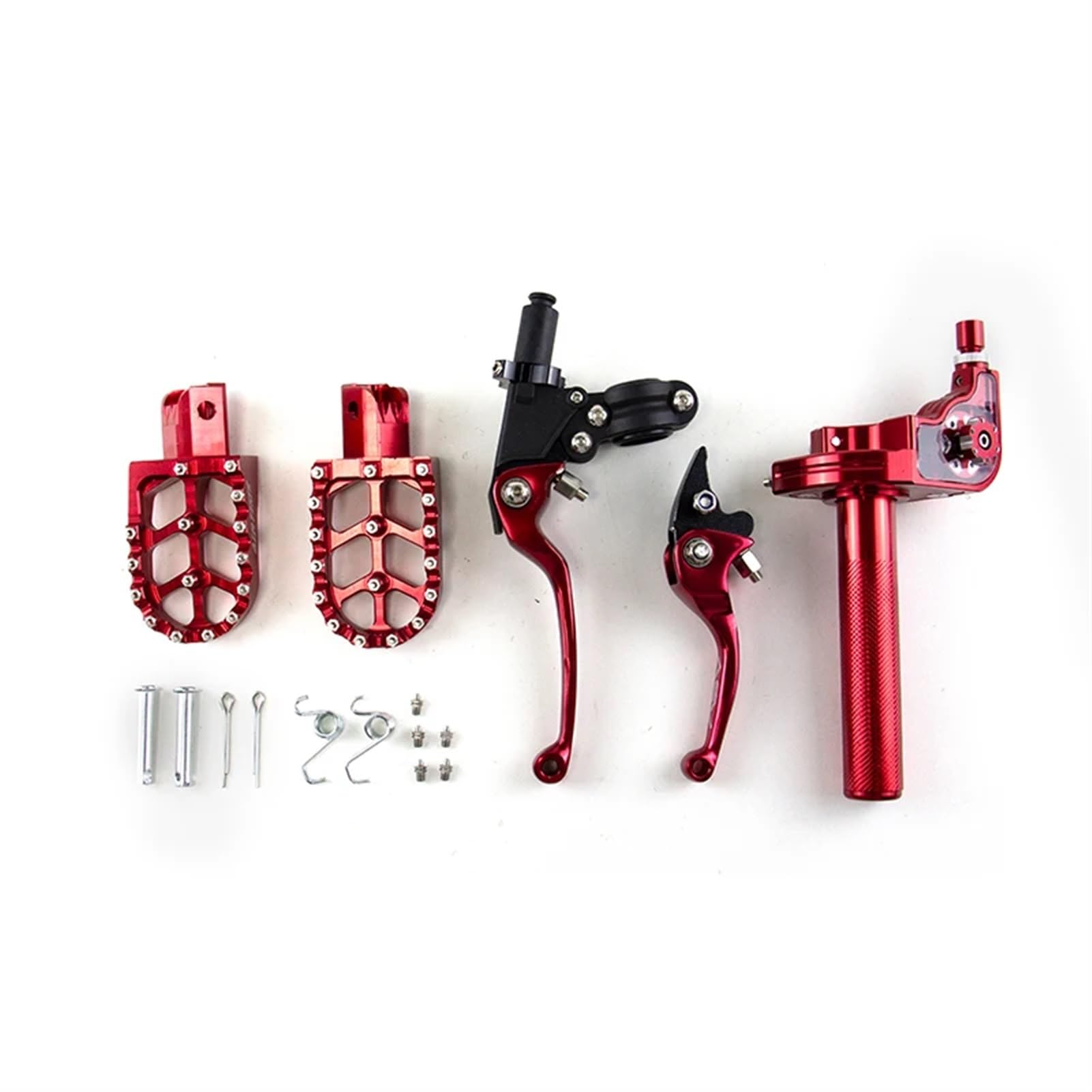 for Moto Fuoristrada 22mm Acceleratore da Corsa Manopole acceleratore Manubrio Pedane Pedali Pioli Frizione Maniglia del Freno Leva del Tamburo(Black)