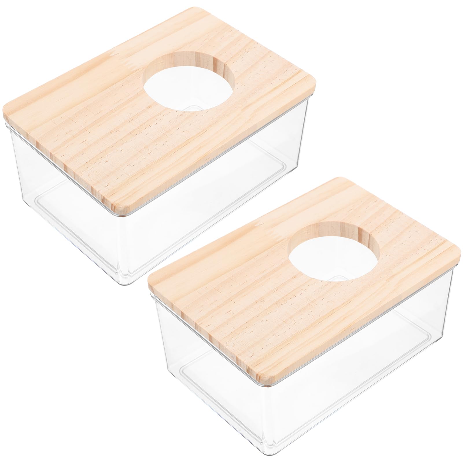 TOYANDONA 2 Stück Transparente Acryl Sandbadeboxen für Hamster und Meerschweinchen Leichte und Glatte Oberfläche für Zuhause und Heimtierbedarf