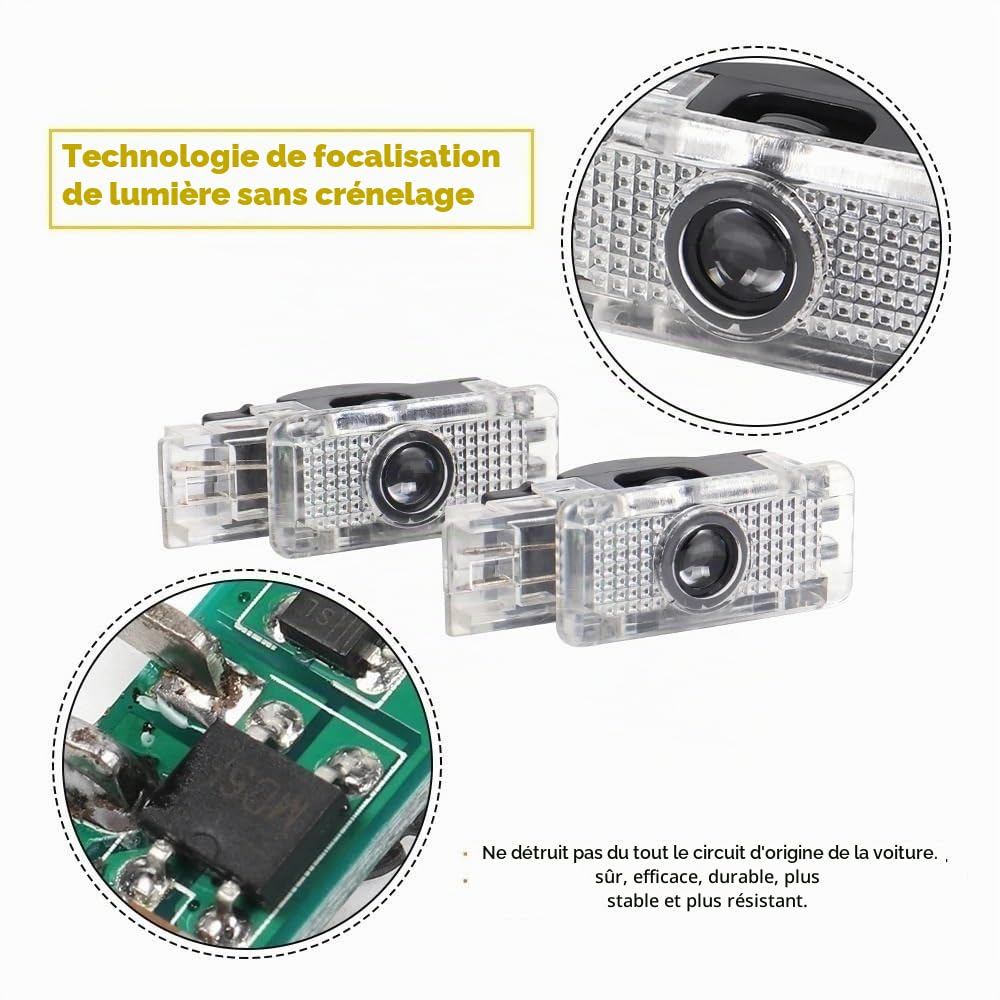 Projecteur de logo de porte de voiture à LED, 2 pièces, for W203, W240, W209, R199, C, SLK, CLK, SLR, accessoires de lumière de bienvenue(For-Mercedes)