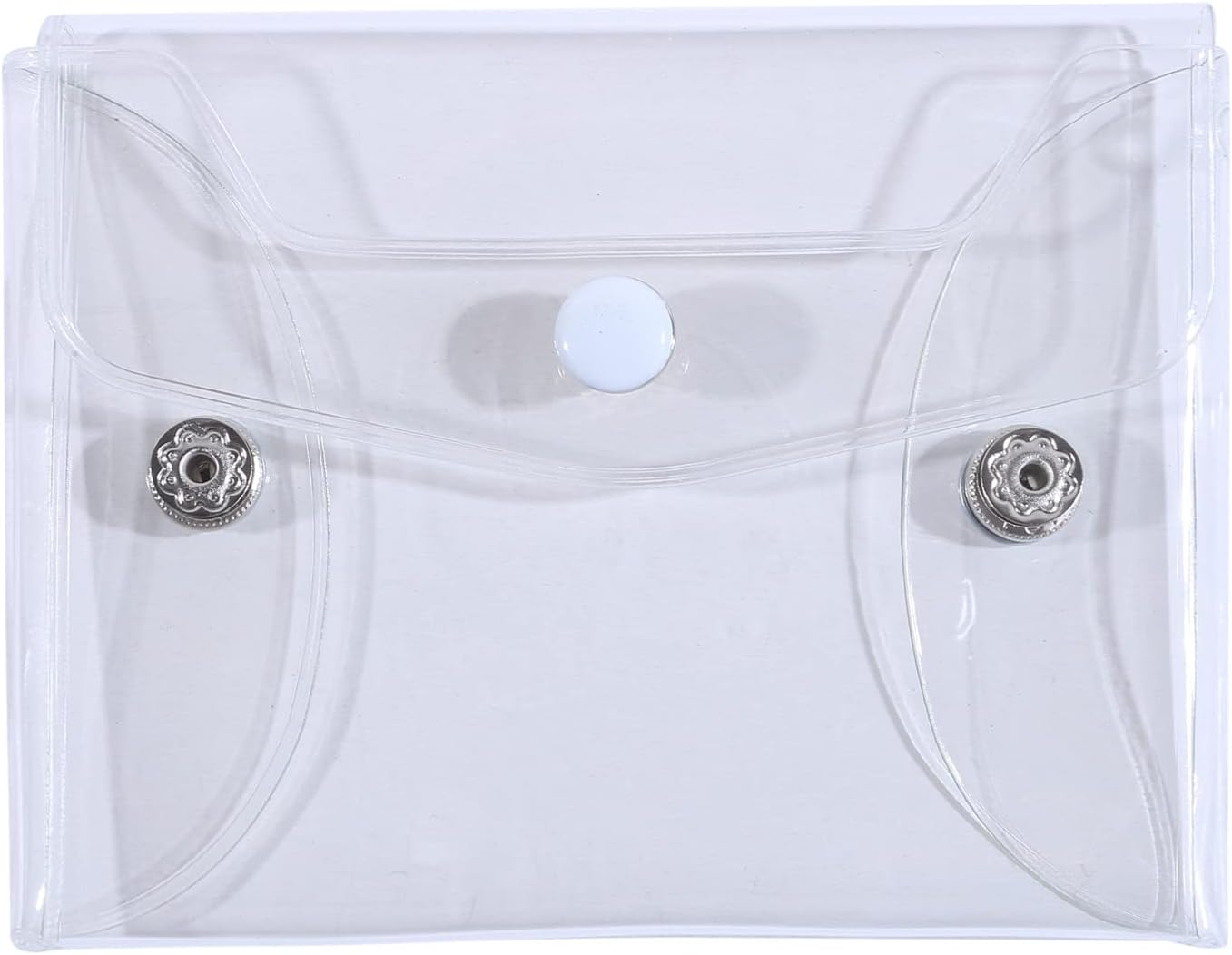 QWEDF Clear Makeup Bags with Snap Button Water-resistant Portable Cosmetic Organizer Case for Men and Women Travel Business Bathroom,S