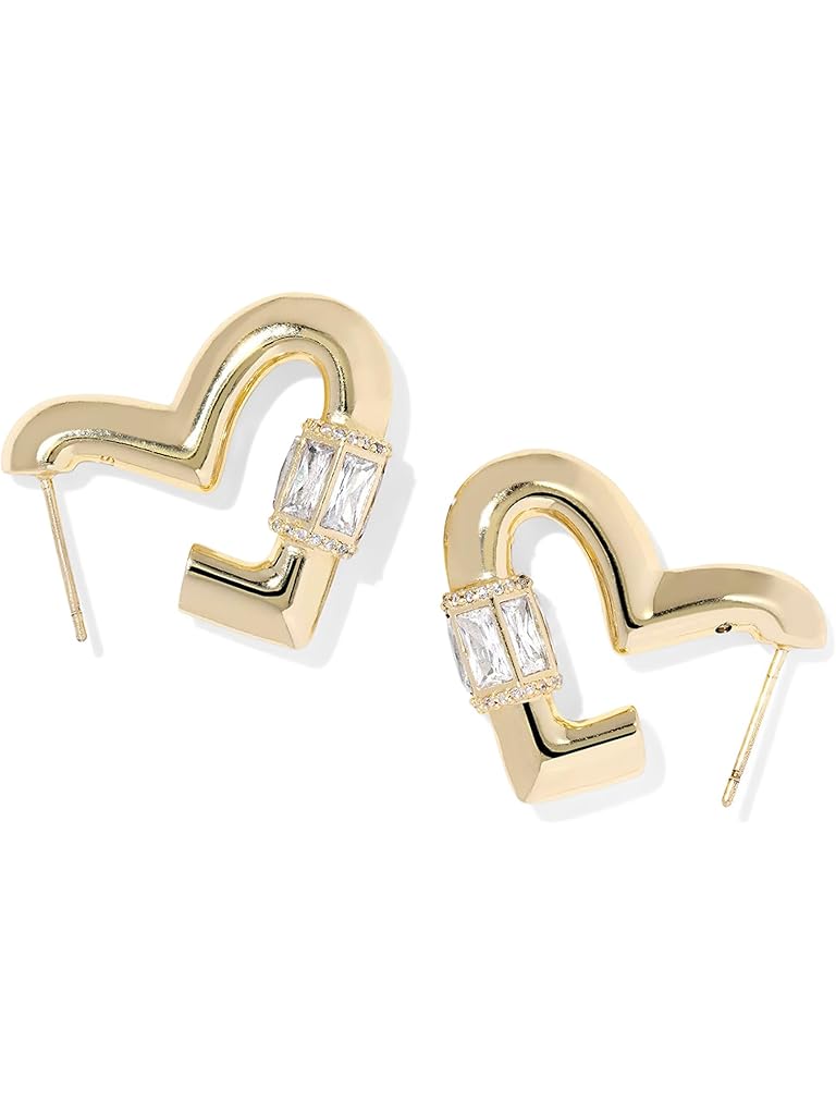 Gold Kendra Scott Emery Heart Hoop Earrings