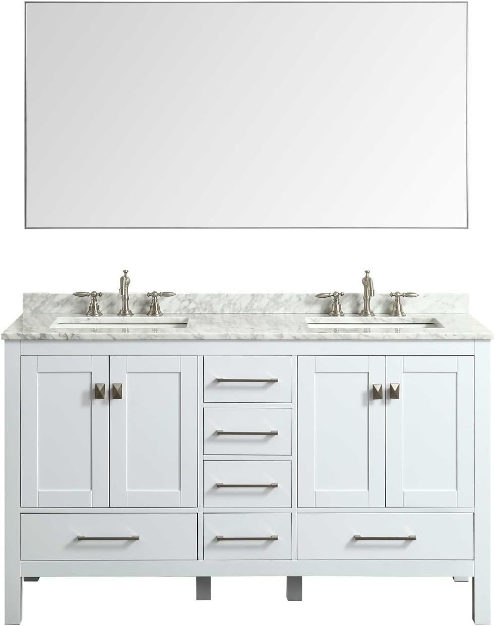 Eviva EVMR-60X30-MetalFrame Mirrors, 60", Brushed Chrome