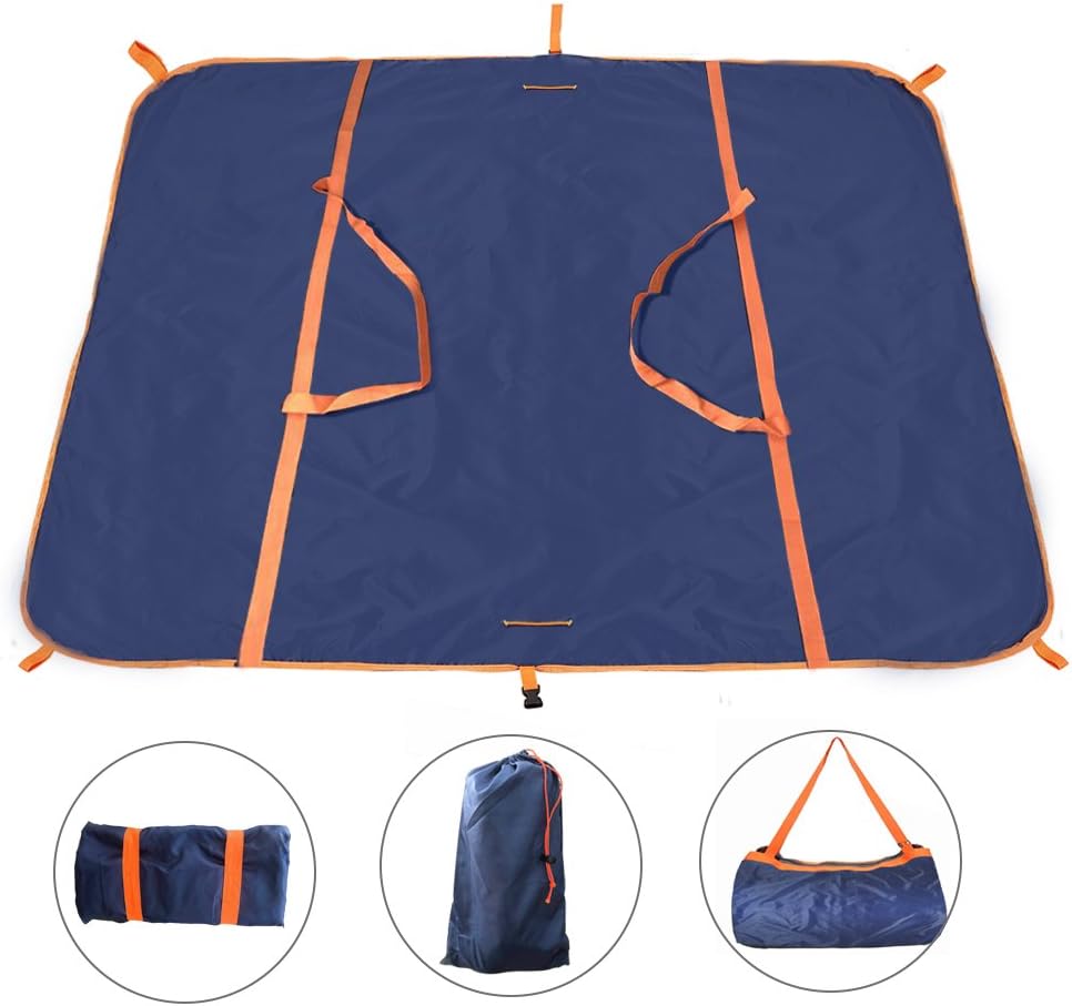 EDOBIL Beach Blanket, Outdoor Waterproof Travel Bag & Picnic Mat in one, Multifunctional Foldable Lightweight Picnic Blanket Bag for Outdoor Travel,Mountaineering,Beach,Camping,Picnic (Blue)