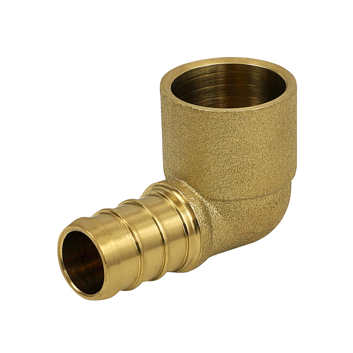Supply Giant QYTM1238-OM Female Sweat 90 Degree Elbow X PEX Barb Pipe Fitting 1/2" X 3/8" Brass