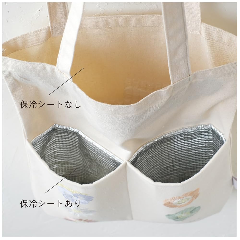 Amazon｜グリーンハウス 刺繍トートバッグ 大 保冷機能付き