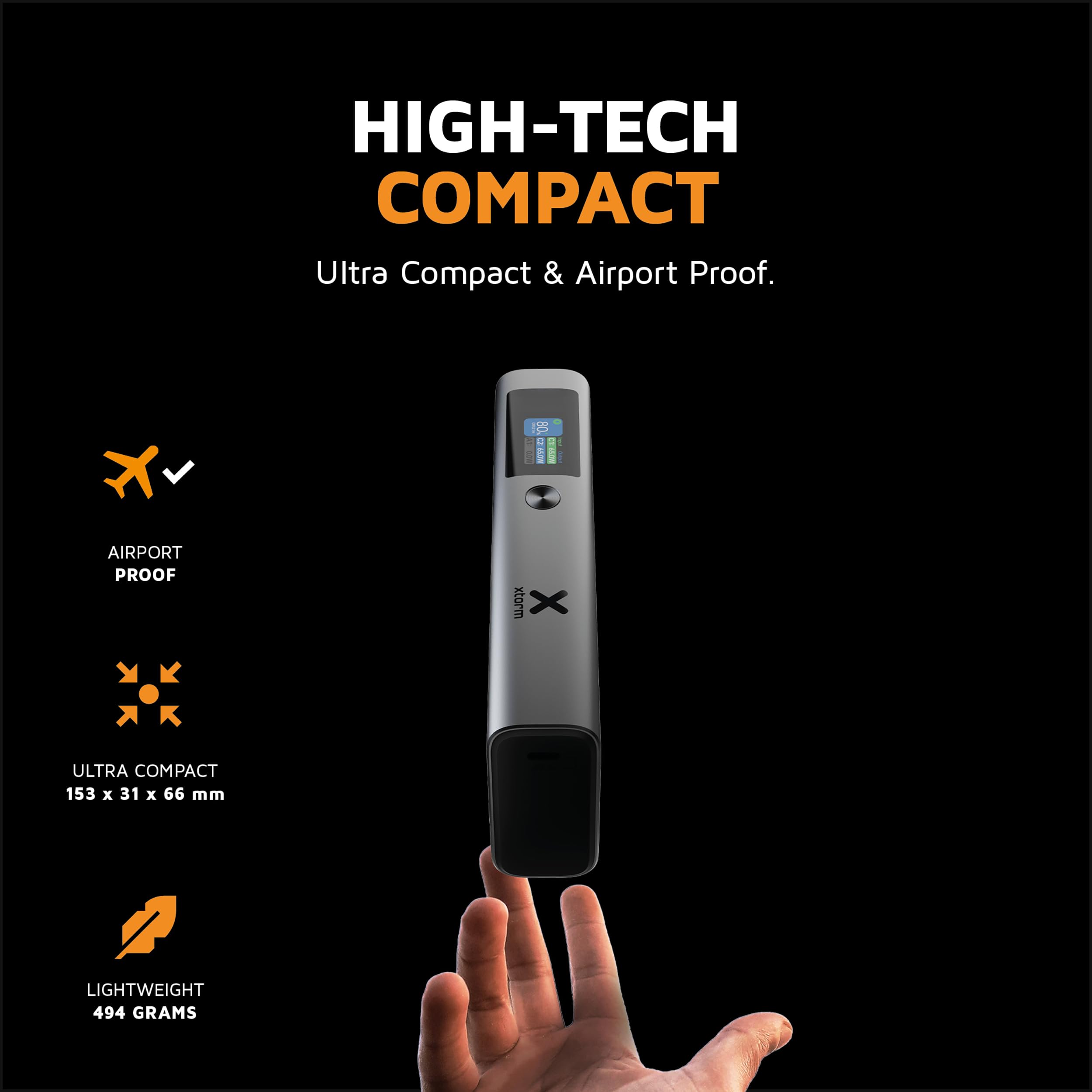 Xtorm Nova Powerbank 20 000 mAh, ultra cienki lekki zewnętrzny akumulator, 130 W USB-C, szybka ładowarka do laptopa, iPhone'a, Samsung Galaxy i Morza, Quick-Charge, 2 porty USB-C