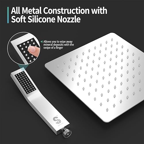 Miniatura 3 de SR SUN RISE Sistema de ducha - Juego de grifo de ducha con cabezal de ducha de lluvia de 8 pulgadas y ducha de mano - Sistema de ducha de lluvia de
