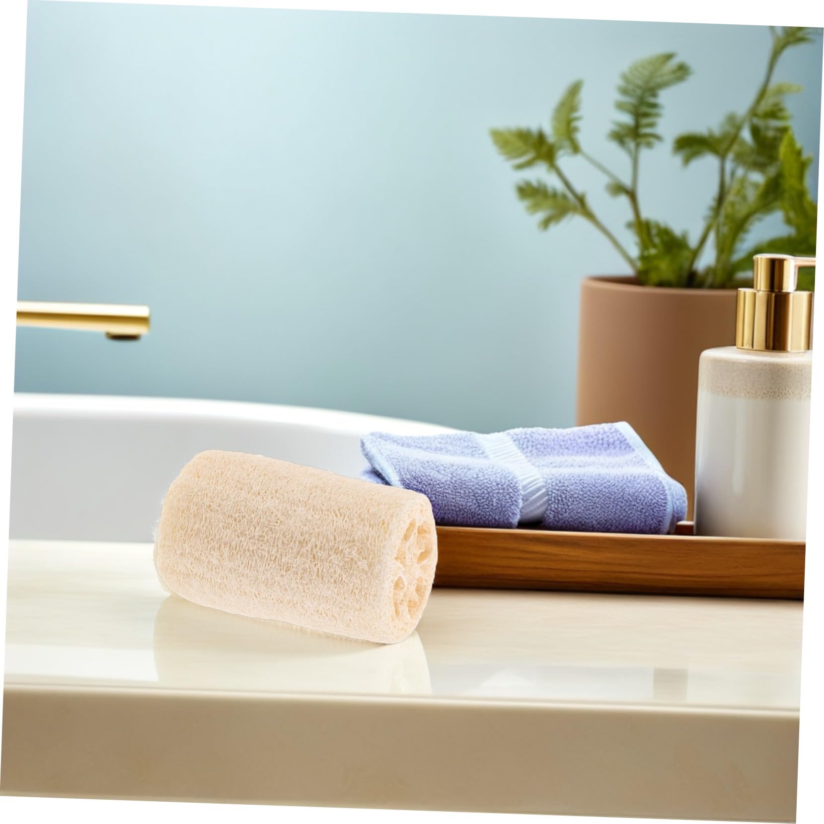 Gatuida 8 Piezas Esponja Natural Luffa para Baño y Cocina Exfoliante Corporal y Depurador Multiuso Masaje Relajante y Limpieza sin Químicos Diseño Ergonómico Cómodo para Hombres y Mujeres