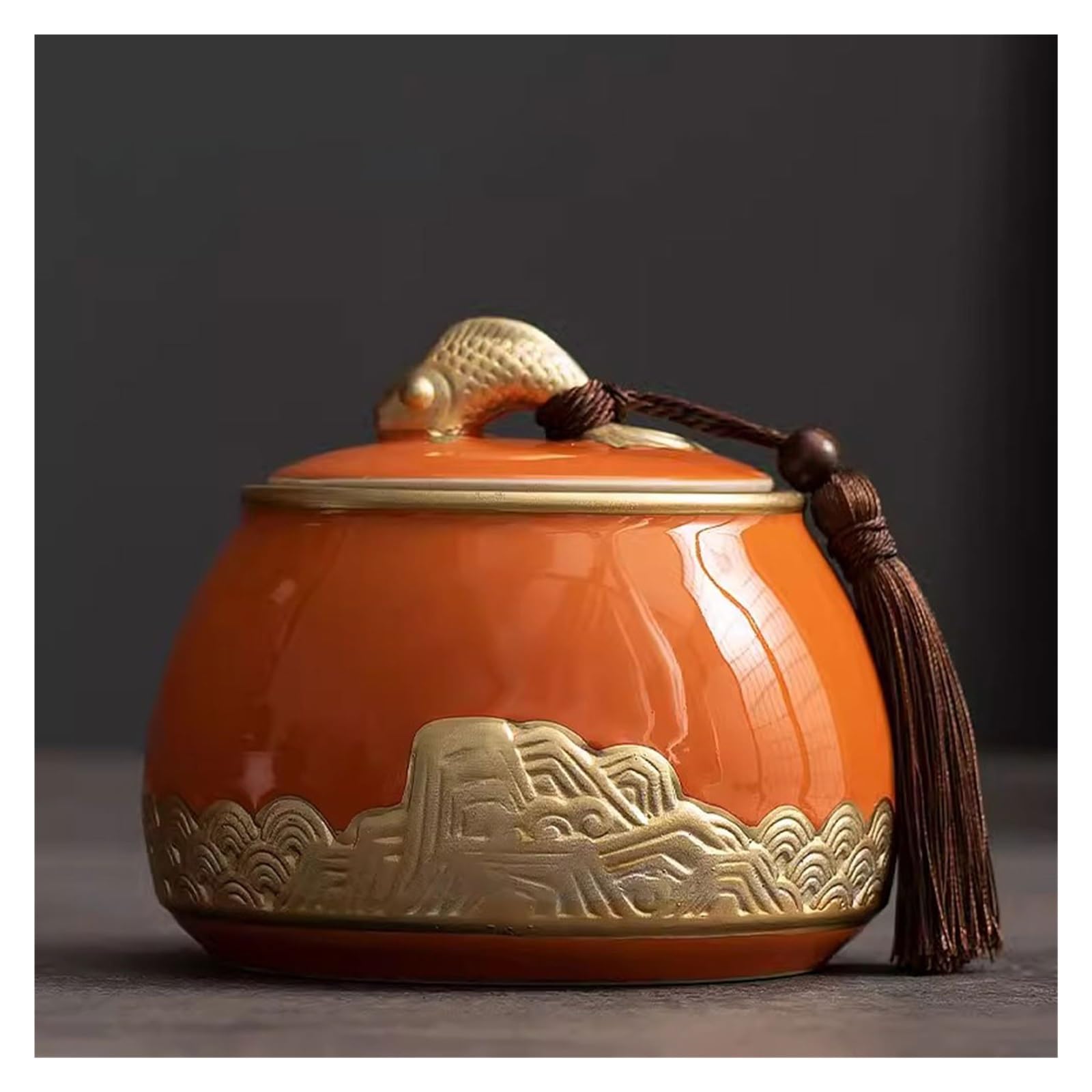 Lata de té Latas de té cerámica, latas Selladas, vacías, Cajas for el hogar, Almacenamiento Chino Carrito de té(B)