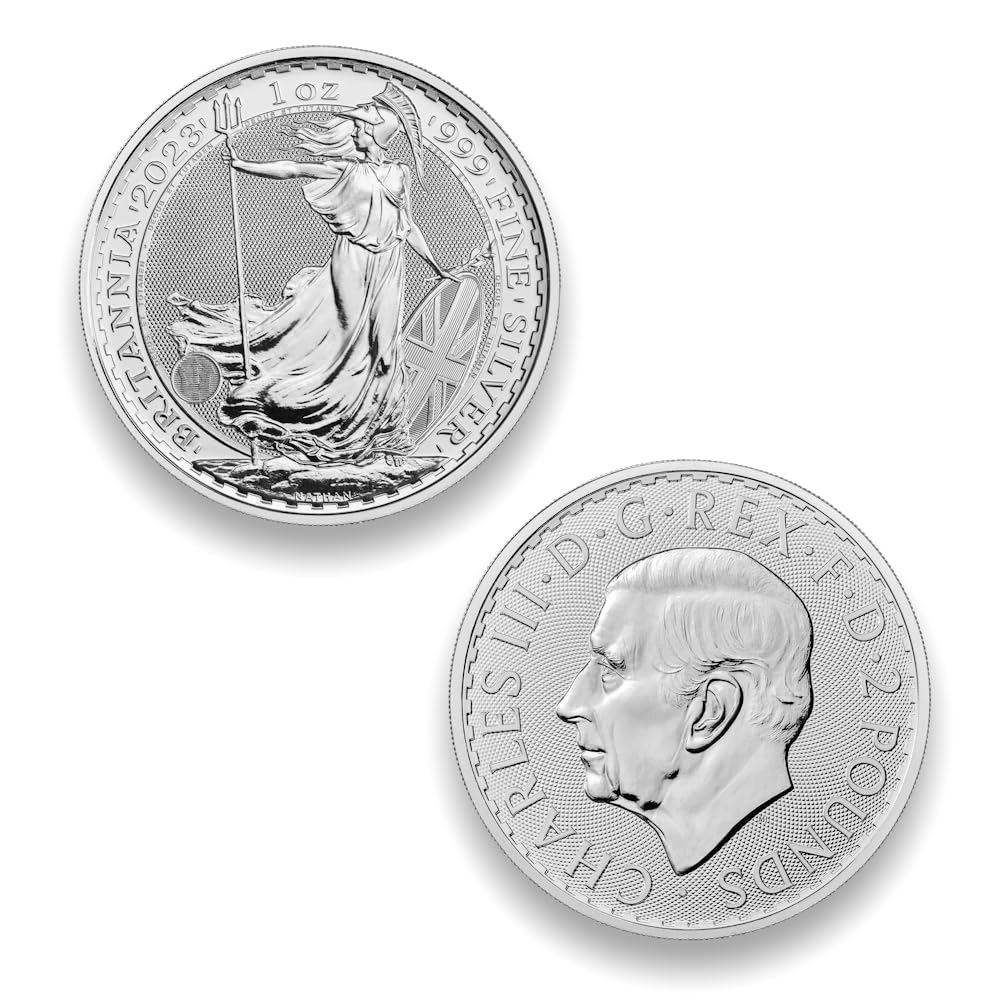 Moneda de plata Britannia, Reino Unido. 31,1g (onza). Incluye cápsula.