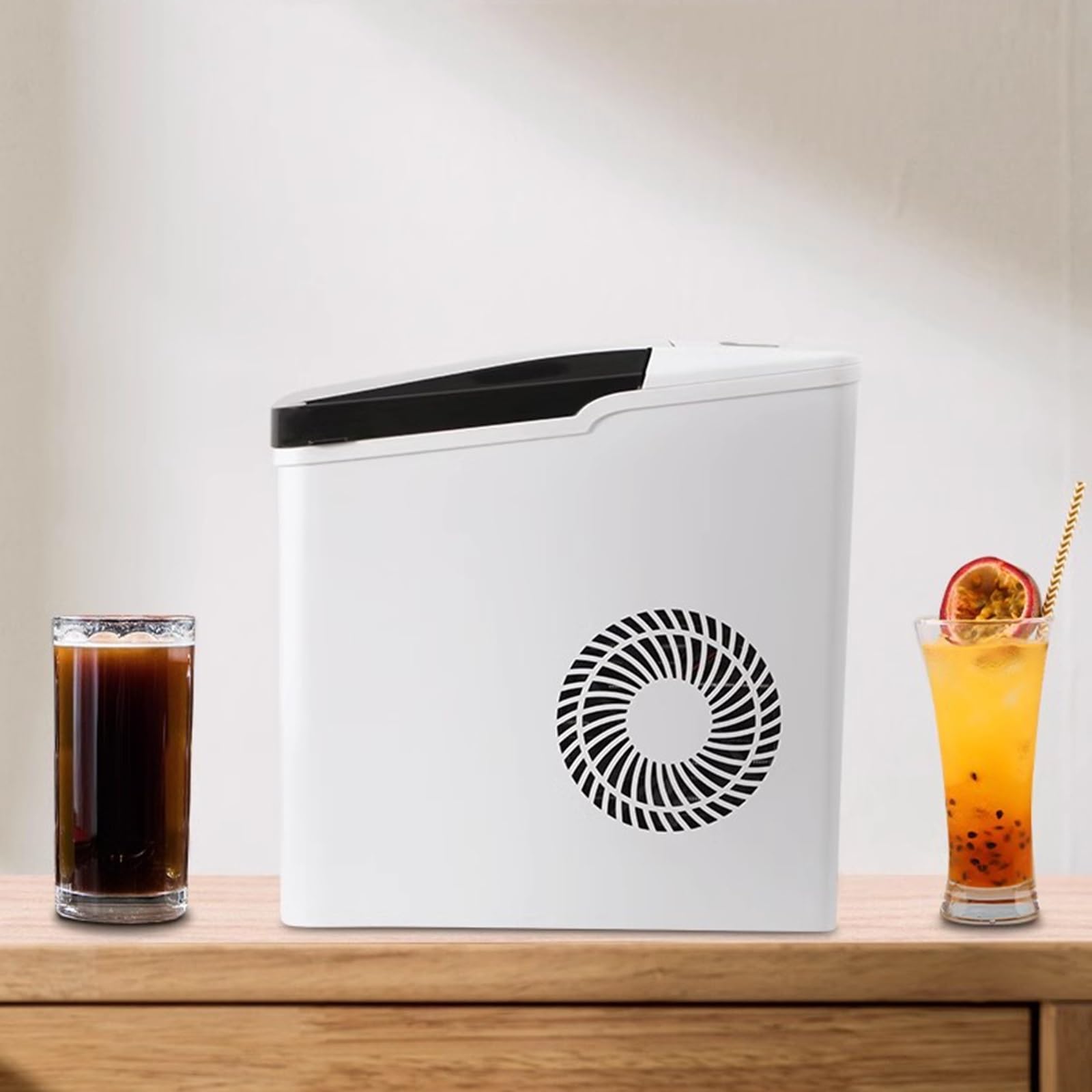Máquina para fabricar hielo sobre encimera Máquina de hacer hielo eléctrica, máquina automática for Fabricar cubitos de hielo redondos, tienda de té de la leche, máquina de bloques de hielo for Bar de
