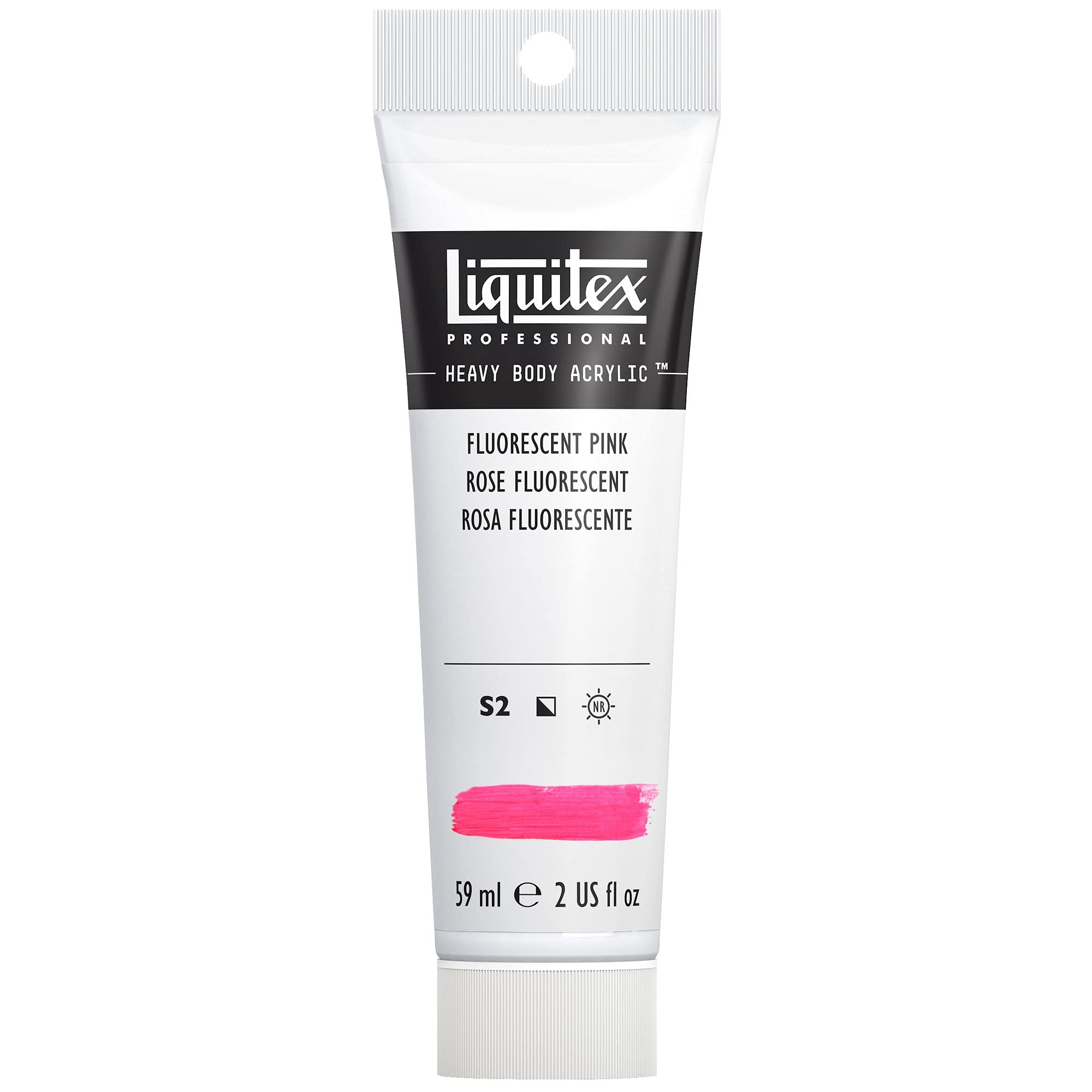 Liquitex 1045987 Professional Heavy Body Acrylfarbe in Künstlerqualität mit ausgezeichneter Lichtechtheit in buttriger Konsistenz, 59ml Tube - Fluo Pink