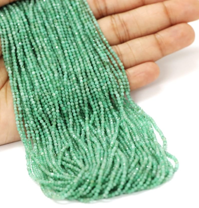 Perles rondes émeraude naturelle facettée pour fabriquer un bracelet