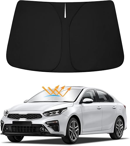 D-Lumina Parasol para parabrisas para Kia Forte 2019-2023, plegable, bloquea los rayos UV, protector de visera frontal, accesorios interiores