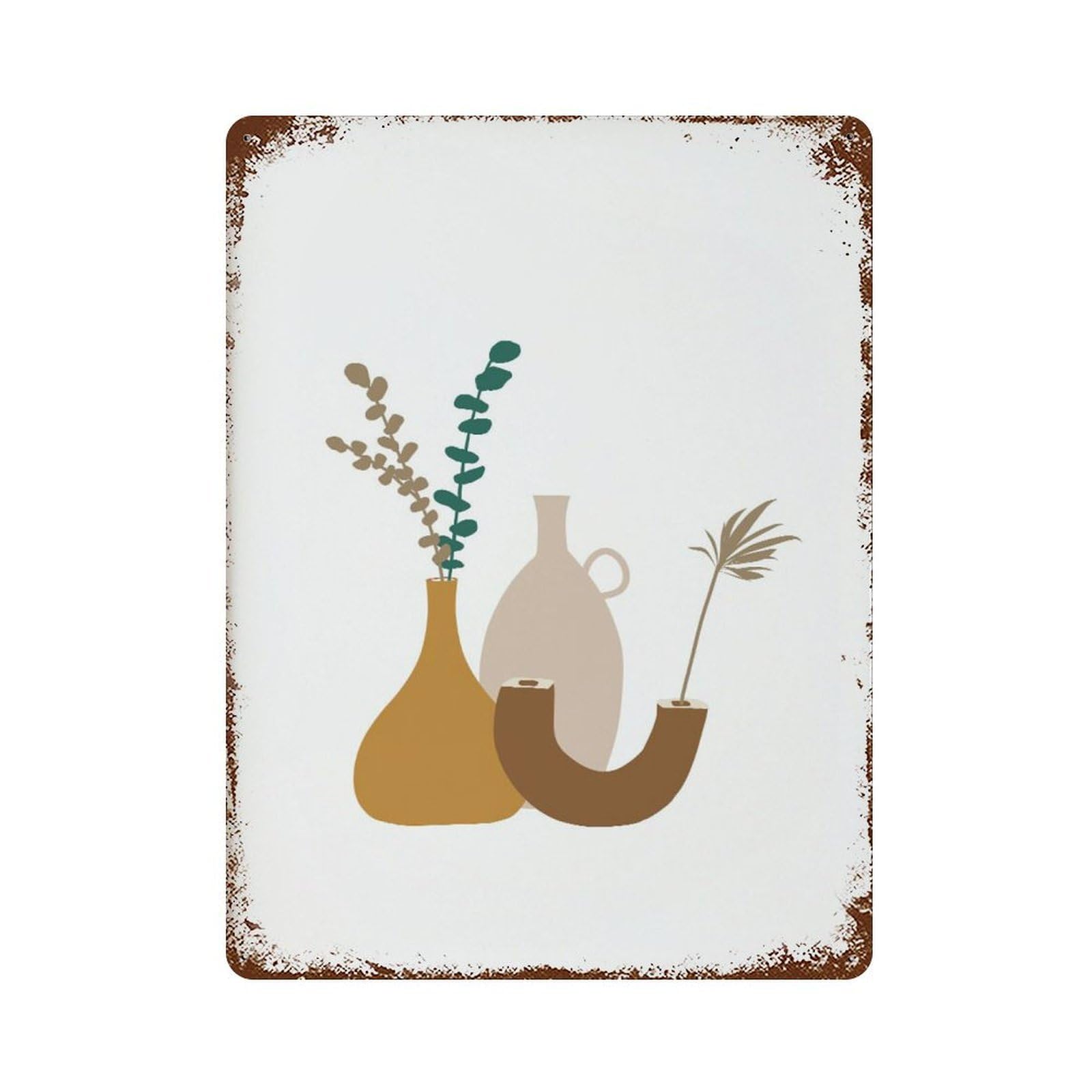 xiaoxiaoshen Abstract Pottery Terracotta Vases, Boho Decor Wall Decor Art Metal Tin Poster Modern Home Decor Art Home Bar Shop Decorations Vintage Sign 40x30cm