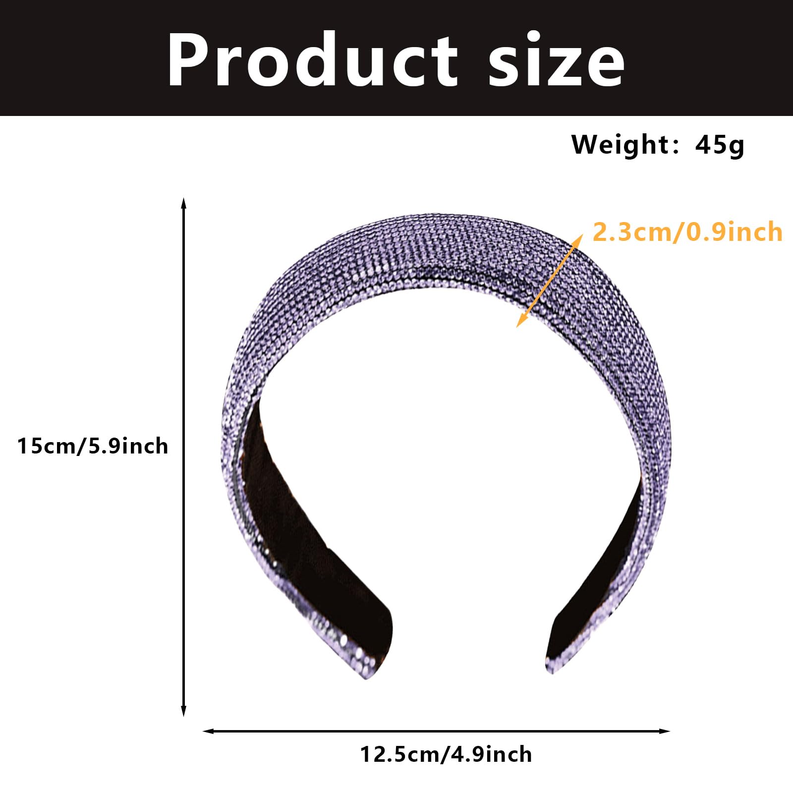 Hair Bands for Women Purple Crystal Headband Ladies Headbands Crystal Vintage Hairband Shiny 3224, H3224 - Image 3