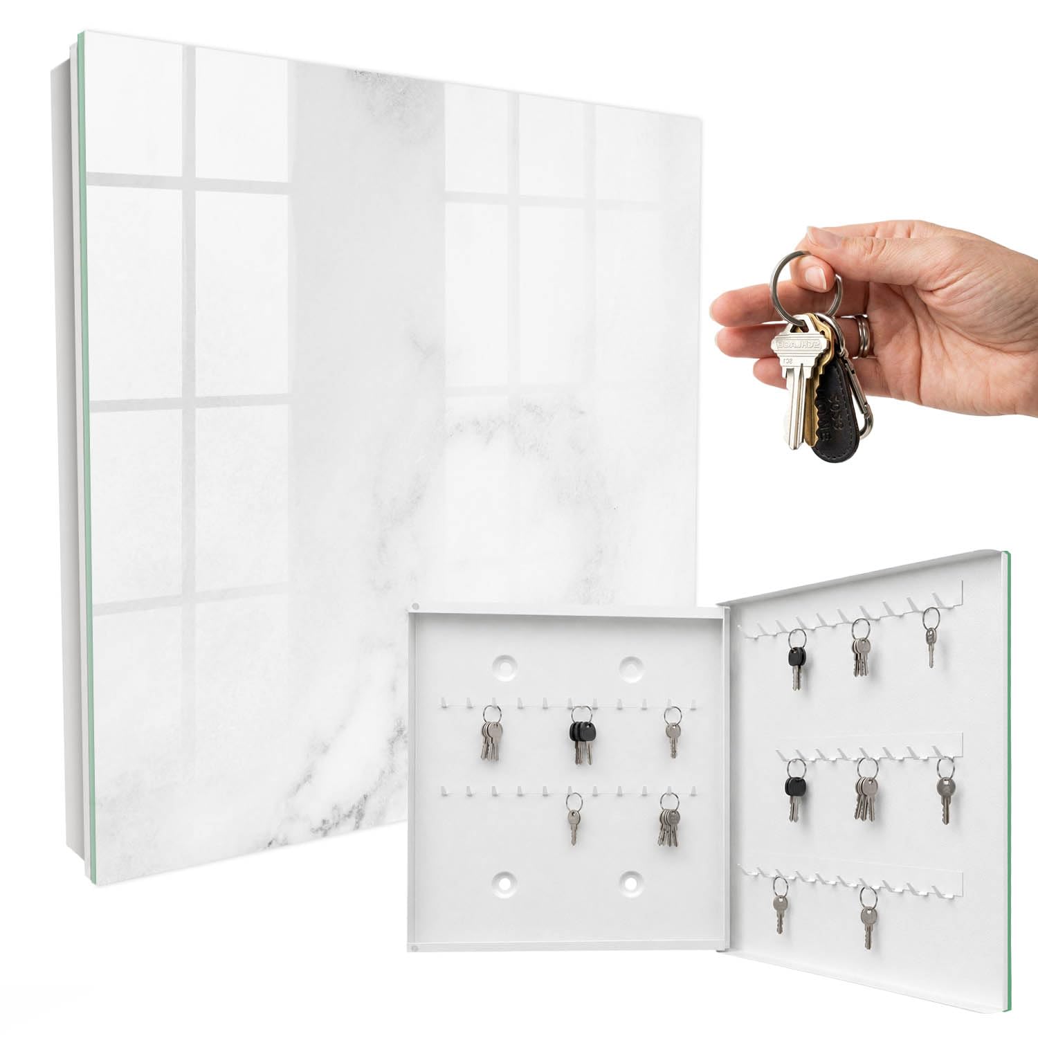 Cassa 30x30 cm marmo eleganza Porta Destra Bianco