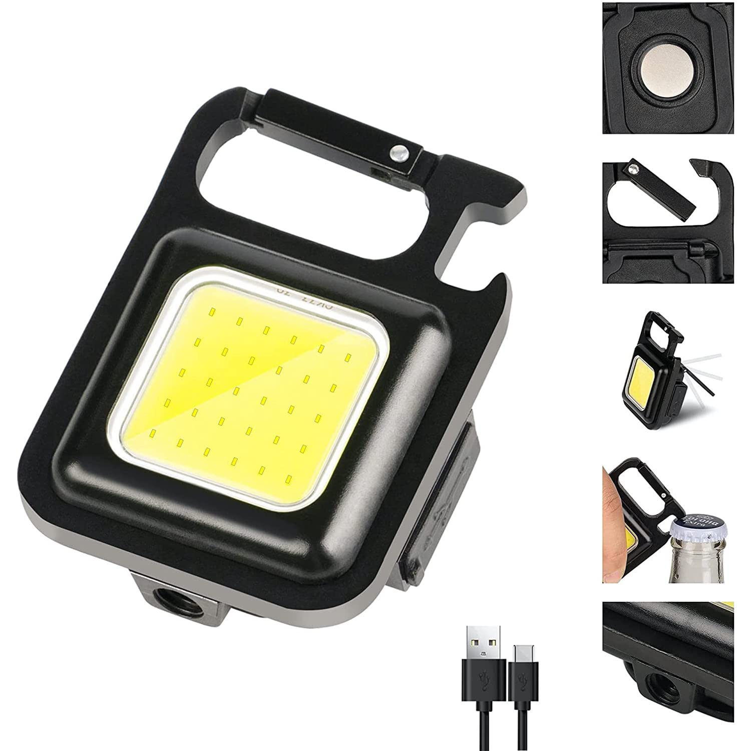 COB Small Flashlights, 800Lumens Rechargeable Keychain Mini Flashlight 4 Light Modes Portable Pocket Light with Folding Bracket Bottle Opener and Magnet Base for Fishing Walking Camping (1pack) (B0BKL2XHBP) Amazon Price History, Amazon Price Tracker