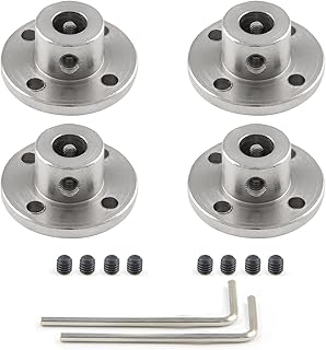 4 PCS 8mm Flange Shaft Coupling, Rigid Flange Coupling Motors Guide Shaft Support Coupler, High Hardness Coupling Connector Flanged Shaft Mount for DIY RC Model Motors