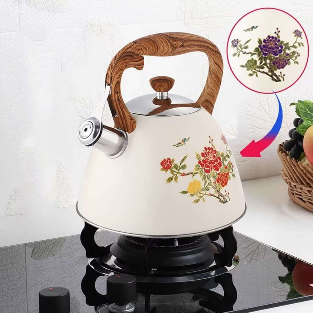 Czajnik z Gwizdkiem Zmieniający Kolor Kwiat Gwizdek Czajnik 3L Czajnik Do Herbaty Kuchenka Indukcyjna Kuchenka Gazowa 304 Czajnik Ze Stali Nierdzewnej Gwizdanie Czajnik Czajnik Kuchenek