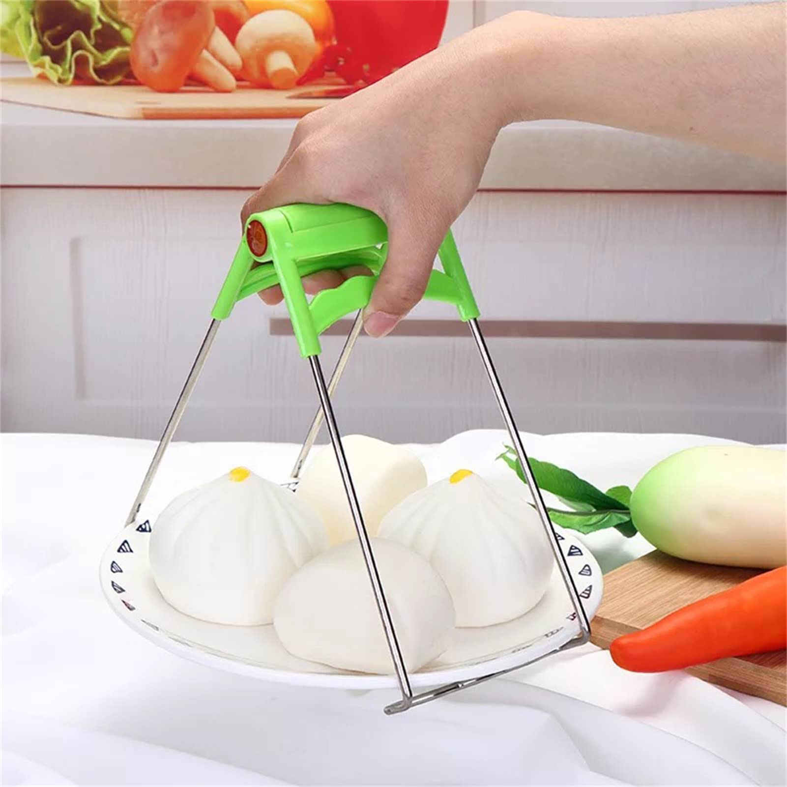 Küchenzange, Einfacher Griff Ergonomie Hände Schützen Dauerhaft rutschfest Verbrühschutz-Clip Für Schüsseln, Töpfe, Teller