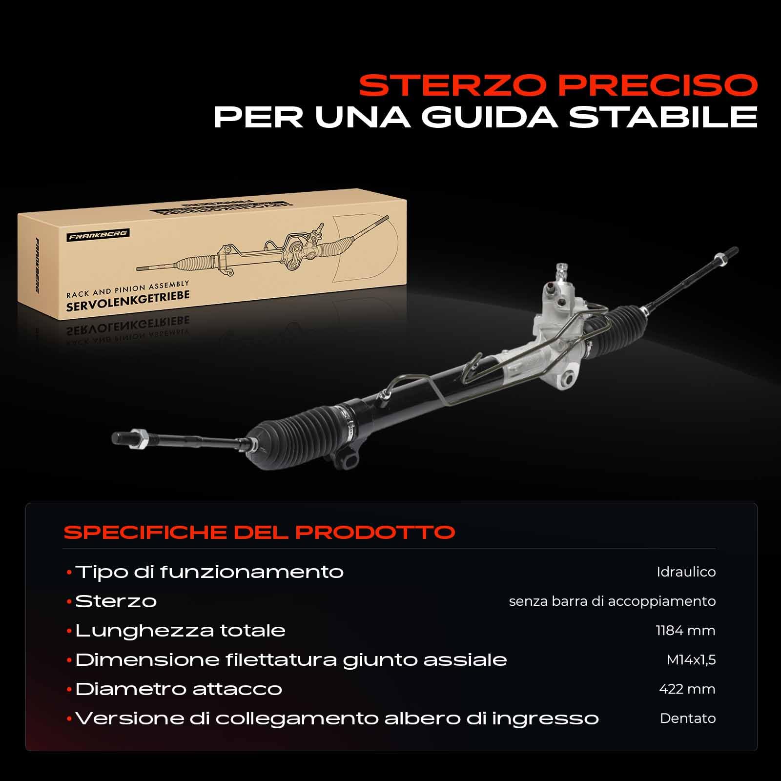 Frankberg Scatola dello sterzo barre di accoppiamento Idraulico Compatibile con X-Trail T30 Replace# 490018H900