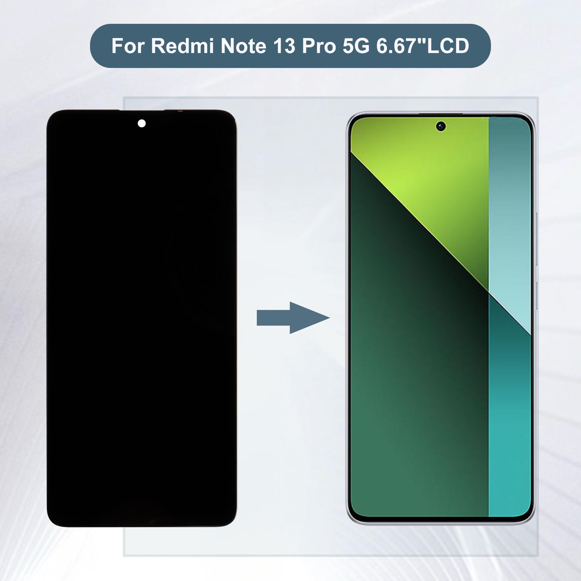 Display LCD Per Xiaomi Redmi Note 13 Pro 5G - Schermo Di Ricambio Nuovo - Modelli 2312DRA50C/2312CRAD3C