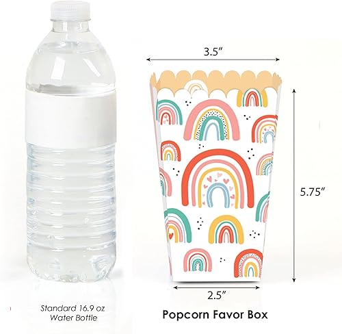 Miniatura 2 de Big Dot of Happiness Hello Rainbow - Cajas de palomitas de maíz para baby shower y fiesta de cumpleaños, juego de 12