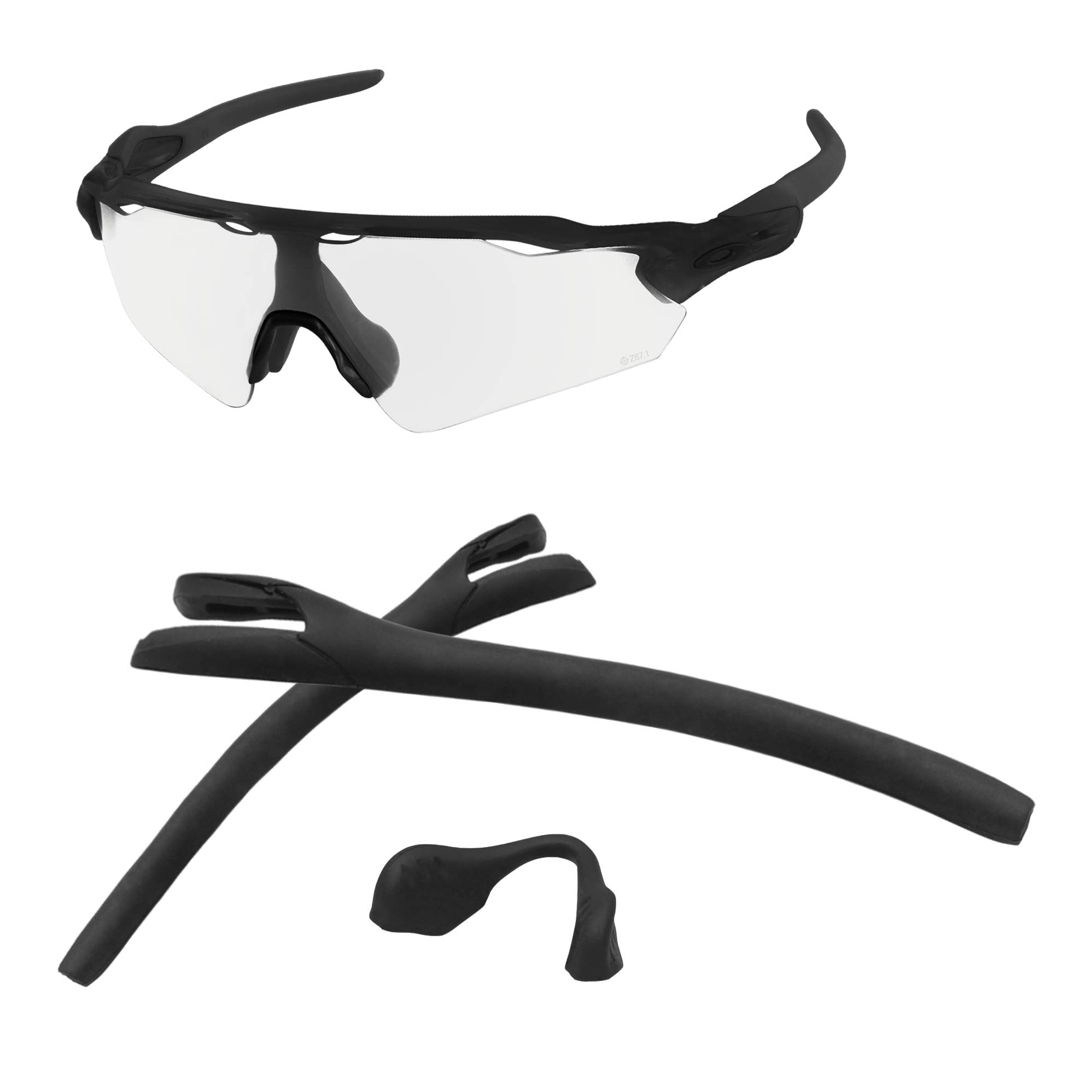 Aozan Men's Black Rubber Kit Replacet Earsocks & Nose Pads For Oakley Radar Ev Path/Pitch Sunglasses - Black