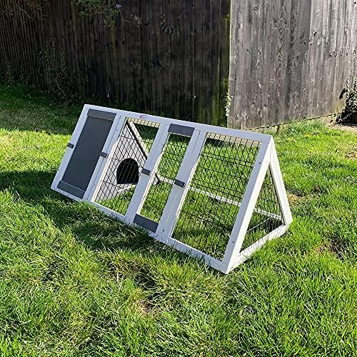 BUNNY BUSINESS Fully Folding Sheltered Rabbit Run Hutch, 48inch (4ft