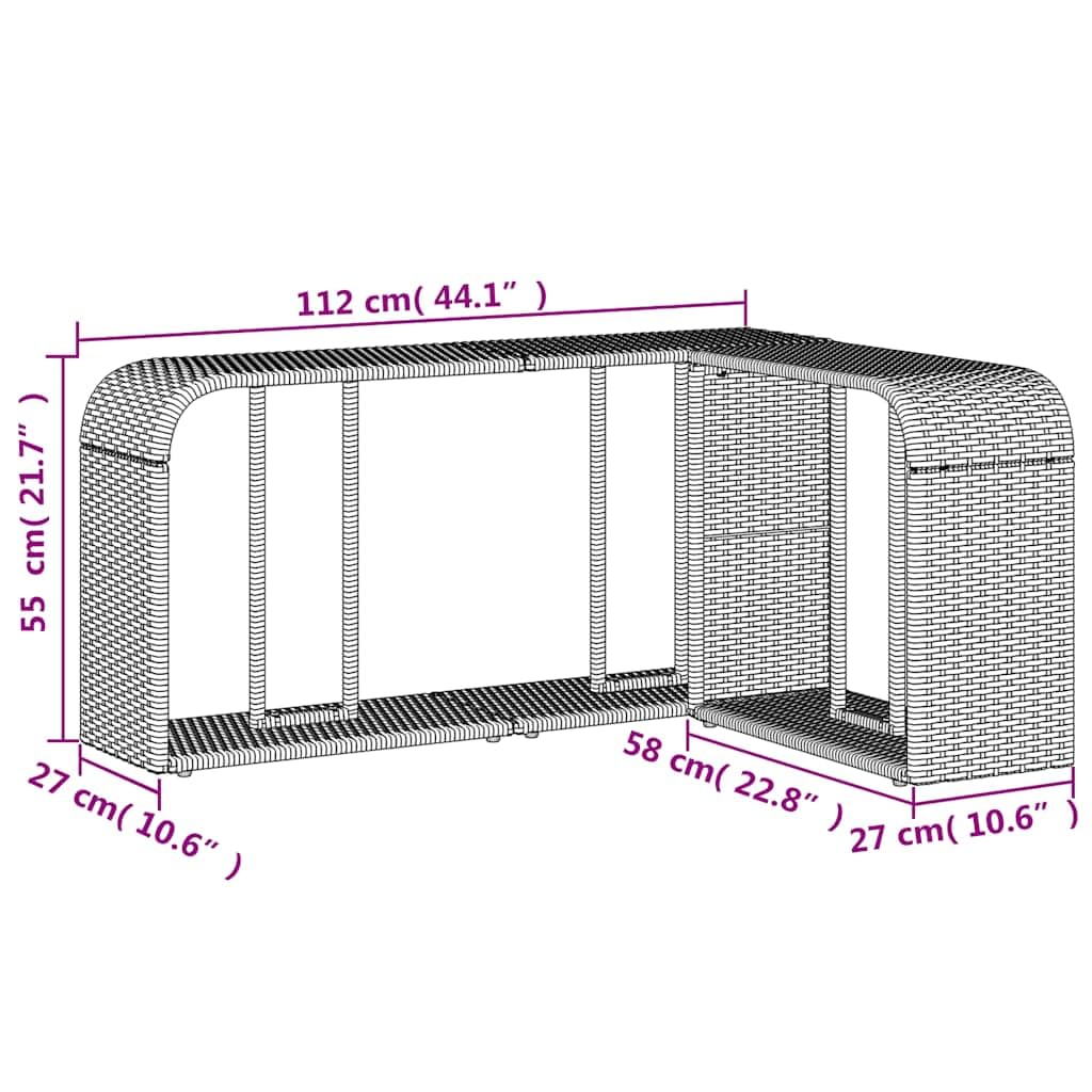 11-teiliges Gartenmöbel Set aus hellgrauem Poly Rattan mit Kissen, wetterfeste Lounge Sitzgruppe für Terrasse Balkon und Wintergarten, inkl. Tisch, Sofa, Sessel, Regal und Fußhocker