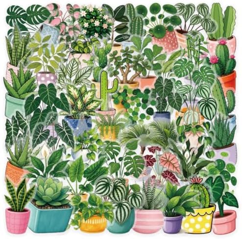 50PCS Transparent Plant Stickers, Potted Plant Stickers