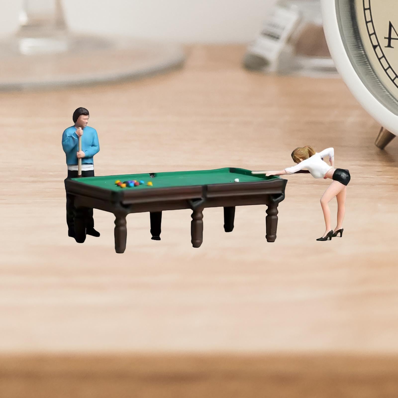 Mini Scena da Biliardo Dipinta a Mano, Modello di Diorama, Decorazione Regalo, Statuette in Miniatura in Resina per Adulti, progetti Fai da Te, Altezza 2.1 Cm