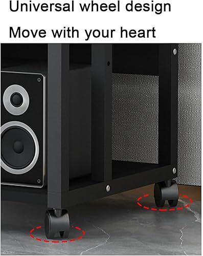 Miniatura 5 de Organizador de medios con cajones, estante de CD estéreo torre de sonido, impresora organizador de oficina en casa con estantes ajustables (tamaño