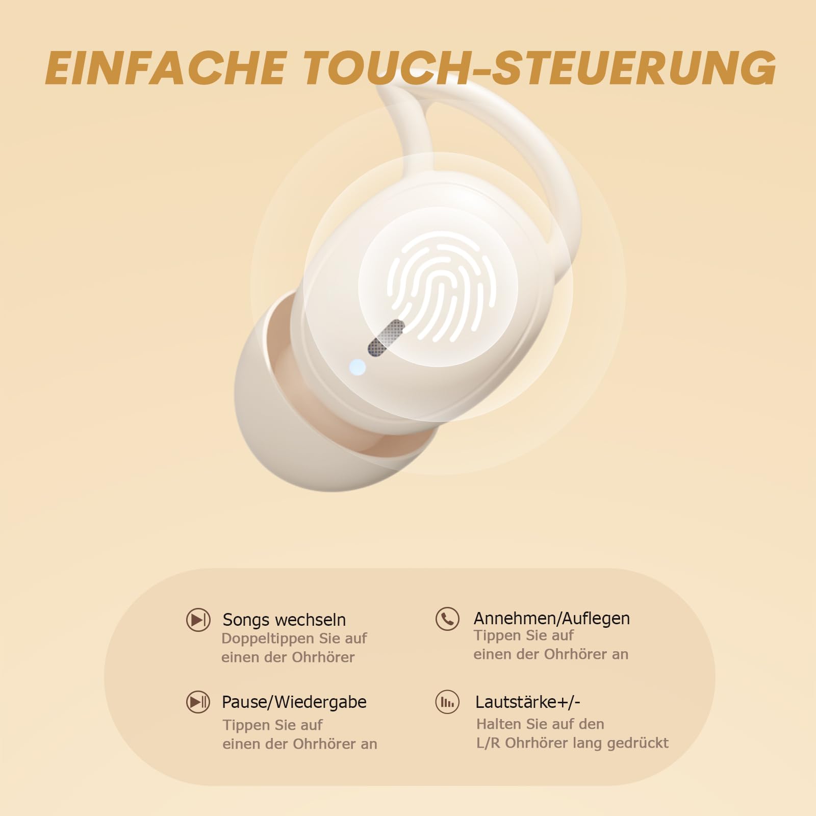 In-Ear Kopfhörer zum Schlafen kabllos Bluetooth Wireless Mini Sleep Earbuds Headphones Schlafkopfhörer im Ohr unsichtbar klein drahtlos schnurlos Ohrhörer Kopfhoerer für kleine Ohren Seitenschläfer
