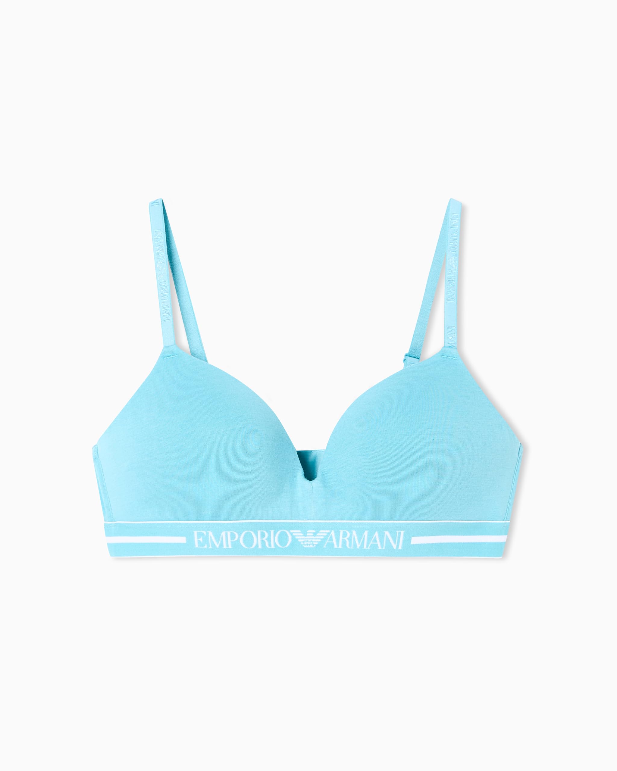 Emporio Armani Women's Everyday Cotton Padded Triangle Bra Blue M