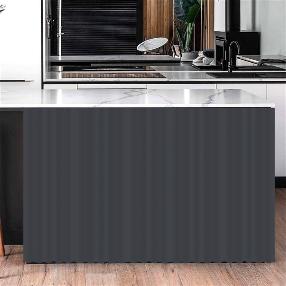 Highdi Dustproof Curtain, Cupboard Short Kitchen Hideaway Small Curtains - No Drilling Is Required with Self Adhesive for Under Sink, Bookcase, Bathroom (Dark gray,W80* H140cm)